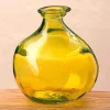 Bubble Recycled Glass Balloon Vase, 7"H - Citron Green