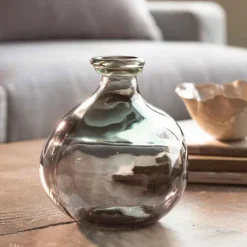 Bubble Recycled Glass Balloon Vase, 7"H - Gray