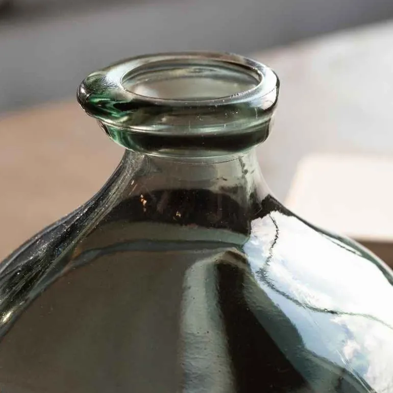 Bubble Recycled Glass Balloon Vase, 7"H - Gray