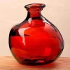 Bubble Recycled Glass Balloon Vase, 7"H - Red