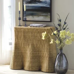 Capris Rattan Scalloped Edge Console Table