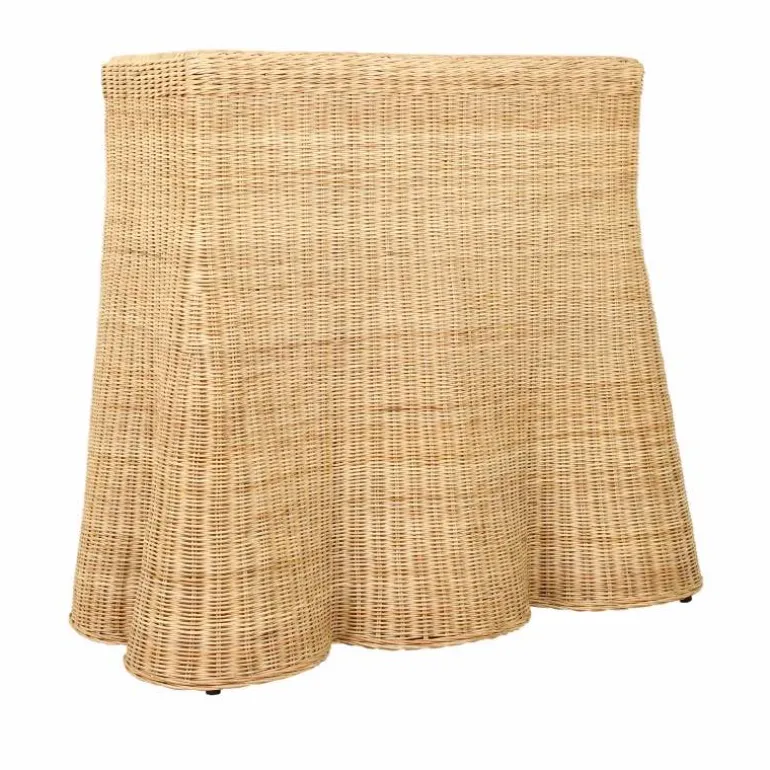 Capris Rattan Scalloped Edge Console Table
