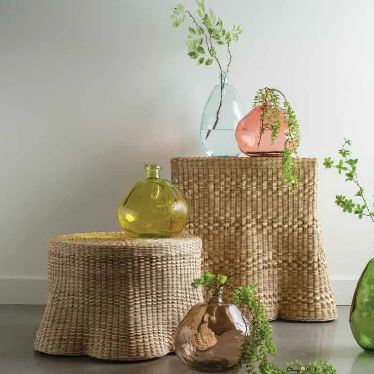 Capris Rattan Scalloped Edge Console Table