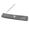 Carved Black Marble Moon Incense Holder
