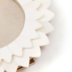 Carved Bone Round Floral Frame, 3