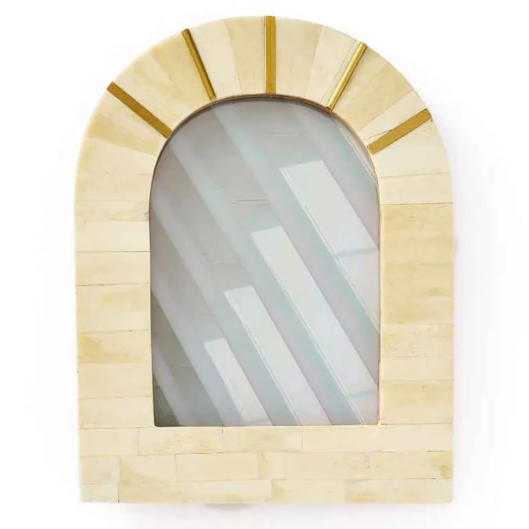 Carved Bone with Brass Arched Photo Frame, 4" x 6"