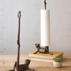 Cast Iron Frog Paper Towel Holder