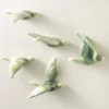 Ceramic Birds Wall Art, Set Of 5 - Blue Green