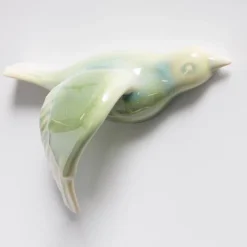 Ceramic Birds Wall Art, Set Of 5 - Blue Green