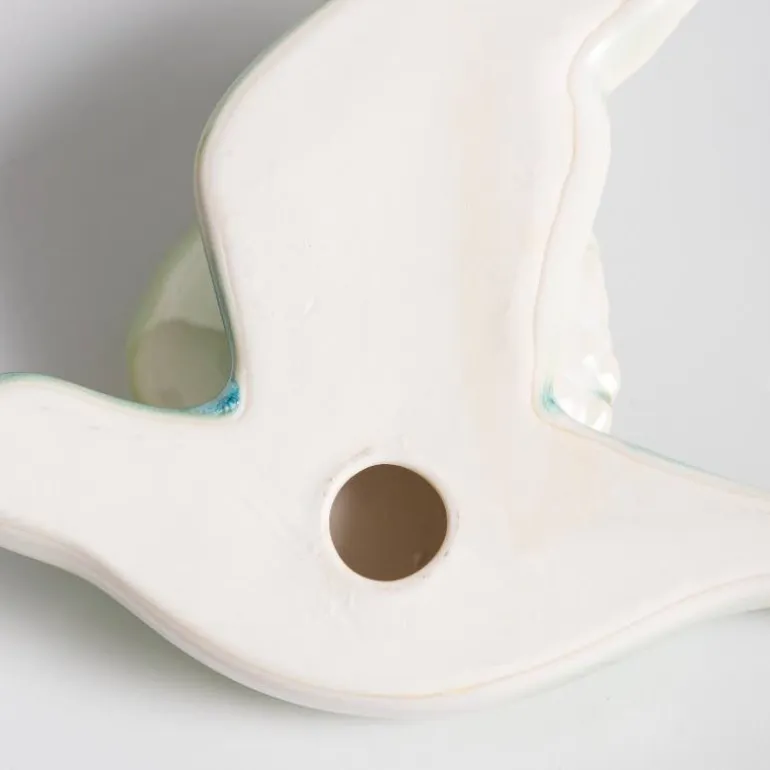 Ceramic Birds Wall Art, Set Of 5 - Blue Green