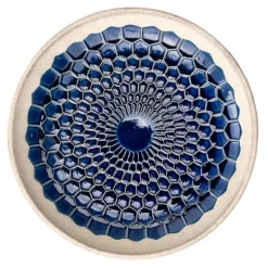 Ceramic Blue Tile Birdbath