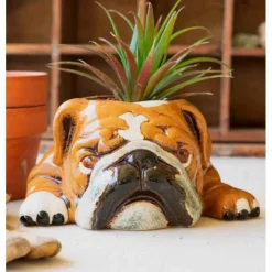 Ceramic Bulldog Planter