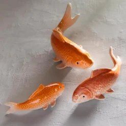 Ceramic Koi Fish Wall Art, Set of 3