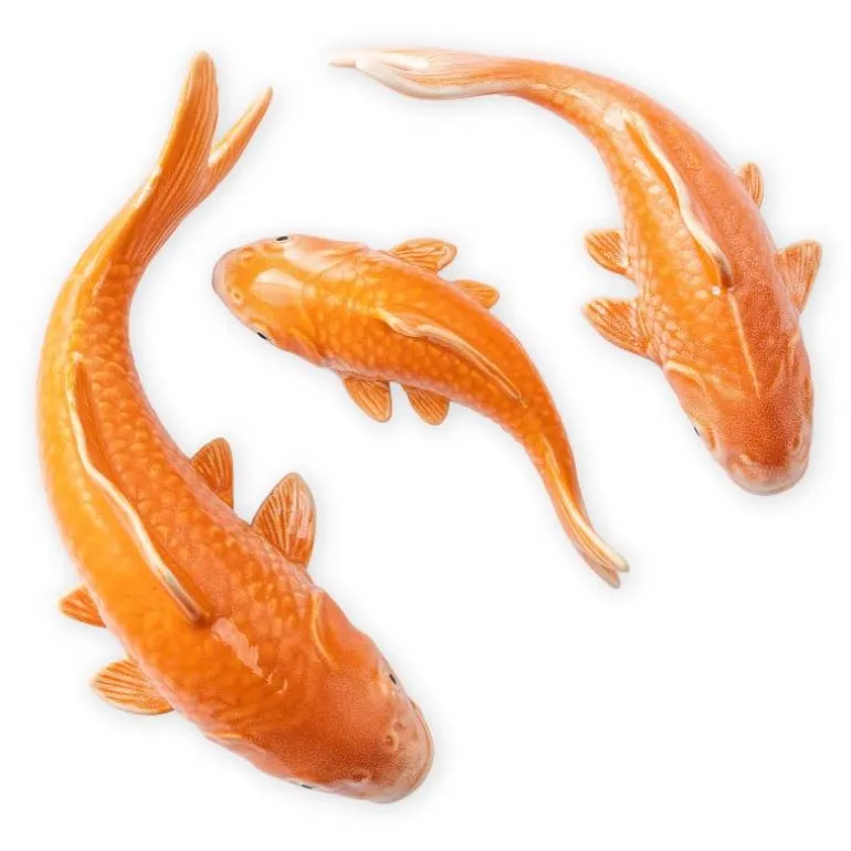 Ceramic Koi Fish Wall Art, Set of 3