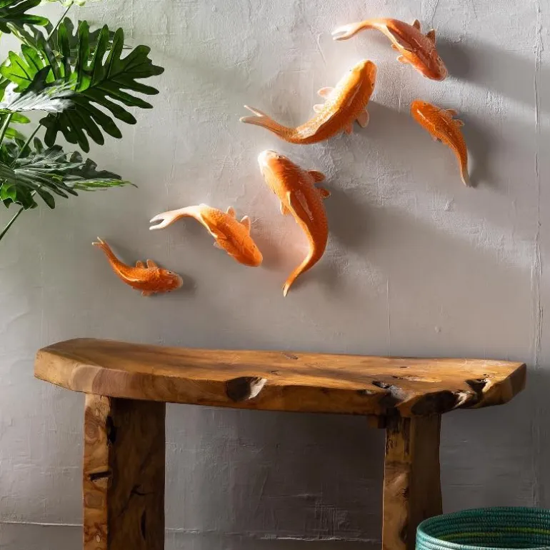 Ceramic Koi Fish Wall Art, Set of 3