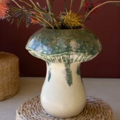 Ceramic Mushroom Vase (green)