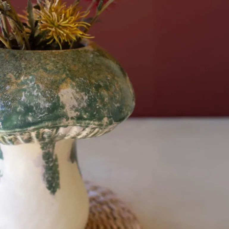 Ceramic Mushroom Vase (green)