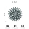 Ceramic Wall Flowers, 6" - Gray