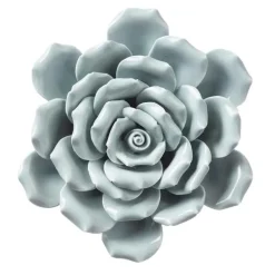 Ceramic Wall Flowers, 6" - Light Gray