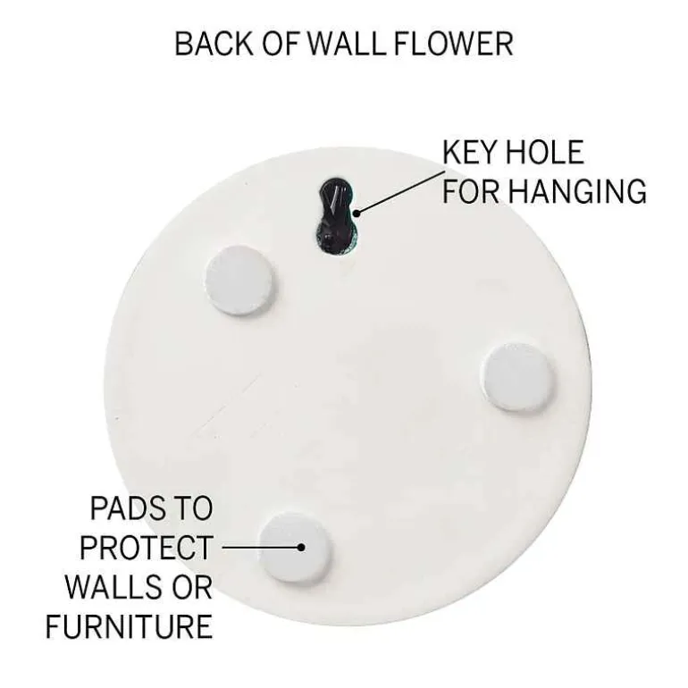 Ceramic Wall Flowers, 6" - Light Gray
