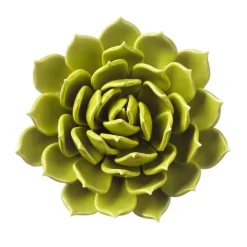 Ceramic Wall Flowers, 6" - Lime