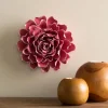 Ceramic Wall Flowers, 8" - Magenta