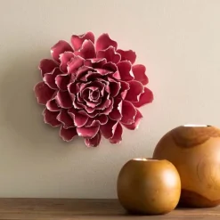 Ceramic Wall Flowers, 8" - Magenta