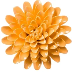 Ceramic Wall Flowers, 8" - Marigold