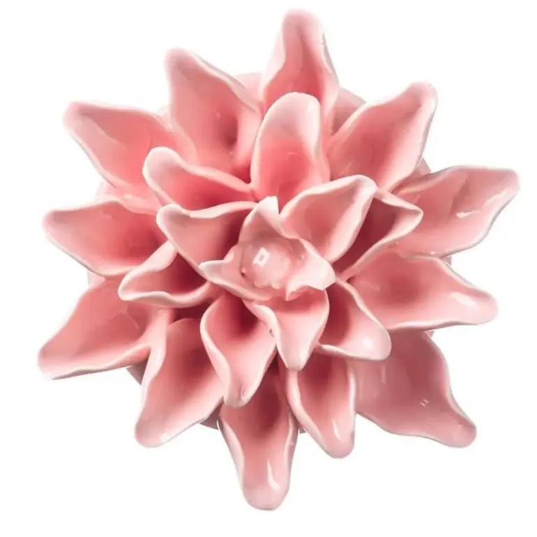 Ceramic Wall Flowers, 4" - Pink