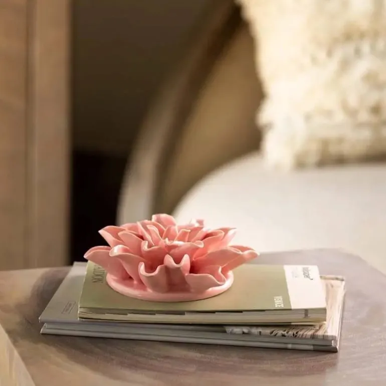Ceramic Wall Flowers, 4" - Pink