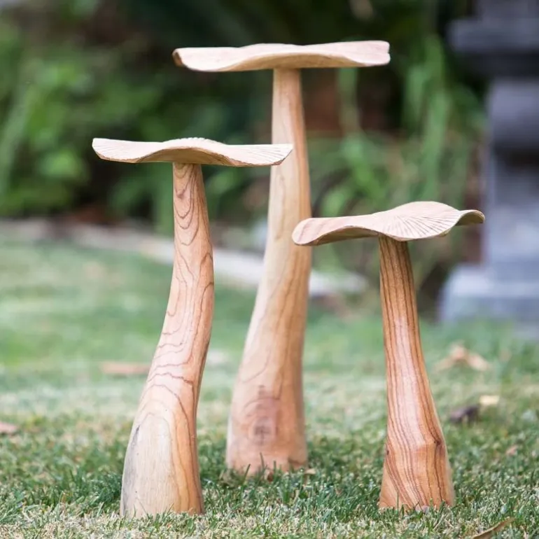 Chinaberry Mushroom Garden Stakes, Set of 3