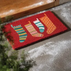 Christmas Stockings Coir Mat, 30" x 18"