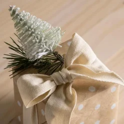 Clip-On Bottle Brush Flocked Mini Trees, Set of 4