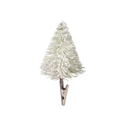 Clip-On Bottle Brush Flocked Mini Trees, Set of 4