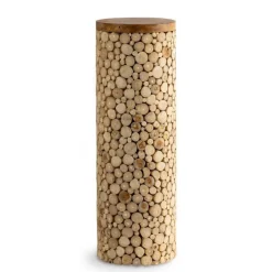 Column Pedestal Teak Wood Plant Stand