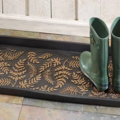 Copper-Brushed Ferns Rubber Boot Tray