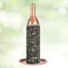 Copper-Finished Mesh Wine Bottle Bird Feeder