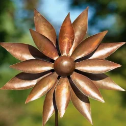 Copper Flamed Dahlia Spinner/ Stake