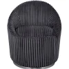 Crue Fluted Chenille Swivel Chair - Gunmetal