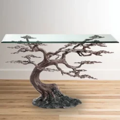 Cypress Tree Recycled Metal Console Table