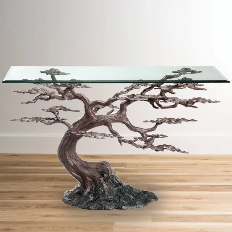 Cypress Tree Recycled Metal Console Table