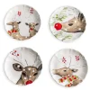 Deer Friends Dessert Plates, Set of 4 - White