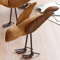 Deseo Reclaimed Teak Birds, Set of 6