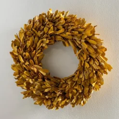 Dried 22" Natural Integrifolia Wreath, Saffron