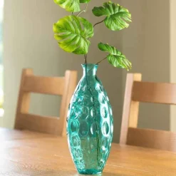 Dune Tall Recycled Dimpled Glass Vase, 12