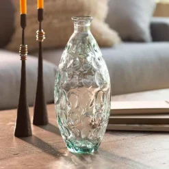 Dune Tall Recycled Dimpled Glass Vase, 12