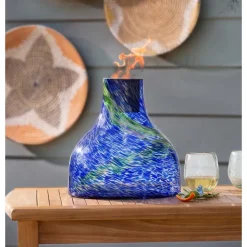 EchoFlame Glowing Glass Tabletop Fire Bowl
