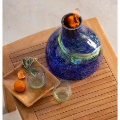EchoFlame Glowing Glass Tabletop Fire Bowl