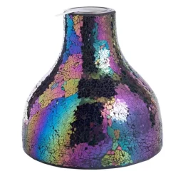 EchoFlame Rainbow Iridescent Glass Mosaic Firepot