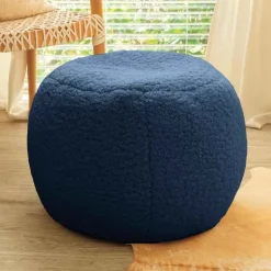 Ellis Boucle Pouf - Indigo